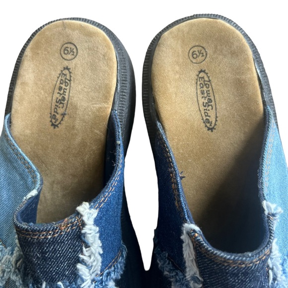 Vintage Y2K Patchwork Denim Fringe Chunky Clogs. Lower East Side. Size: 6.5 - Picture 7 of 7